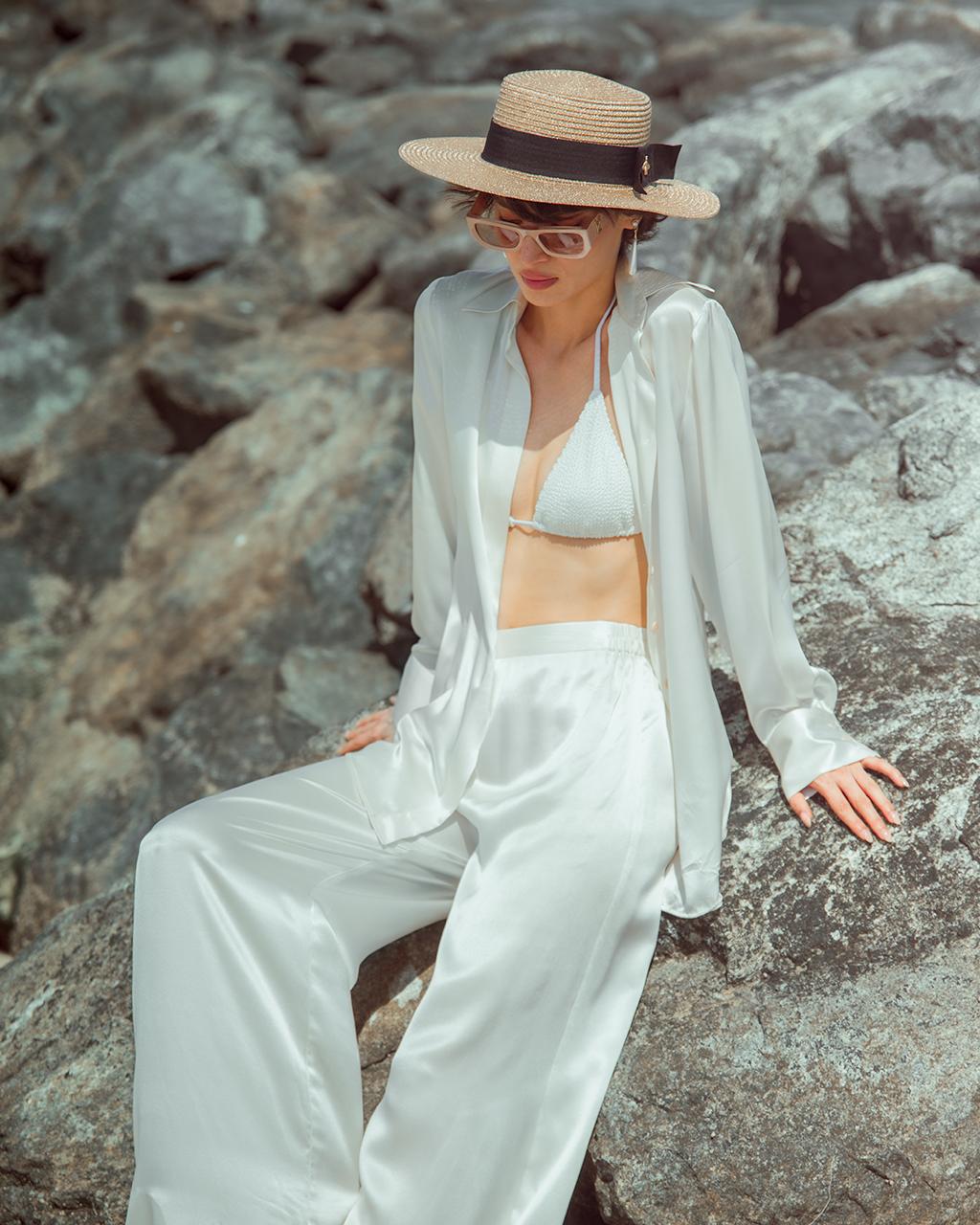 Riviera White Silk Set