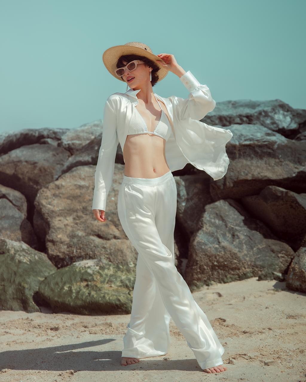 Riviera White Silk Set