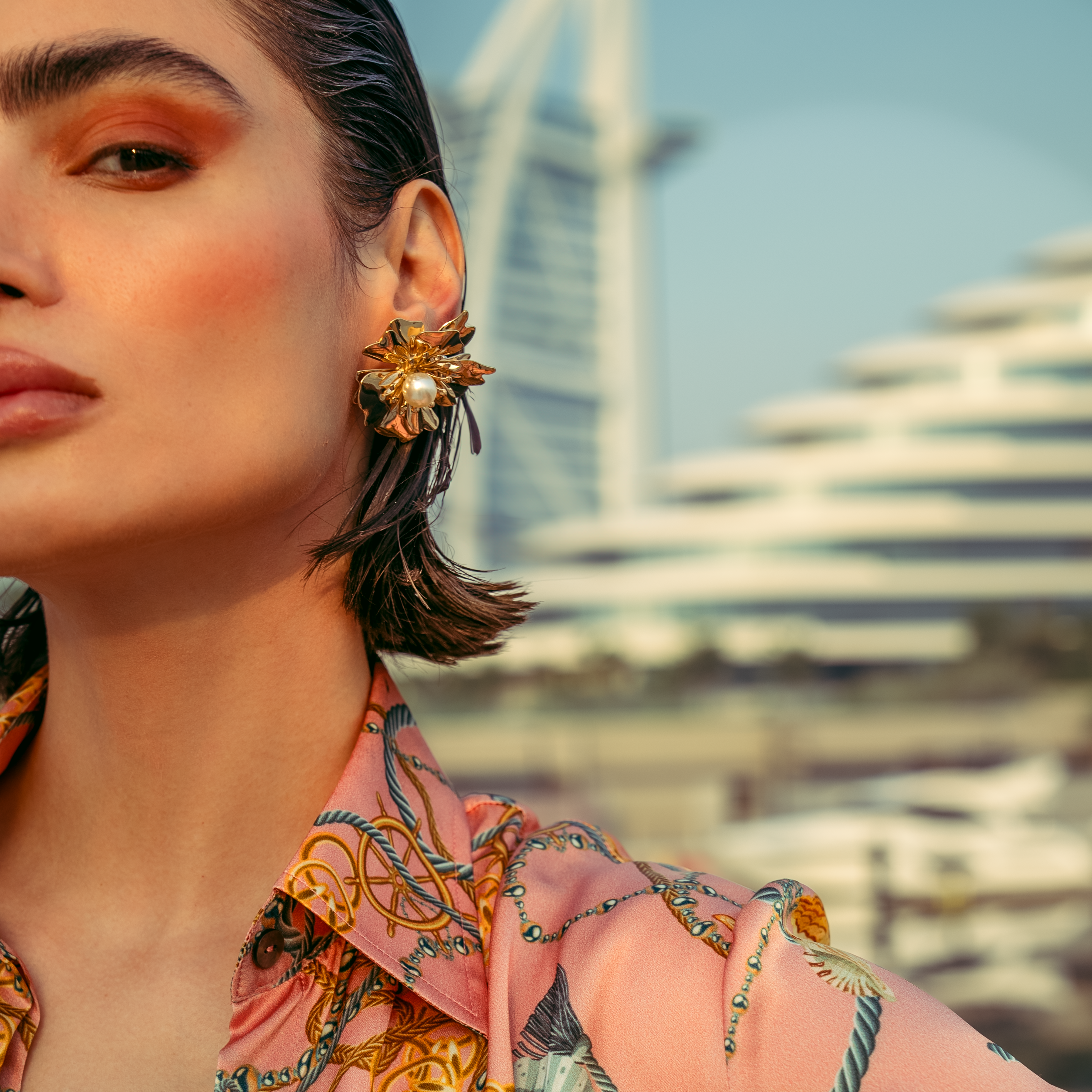 Genevié Sirene Pink Silk Shirt, collection by Genevie