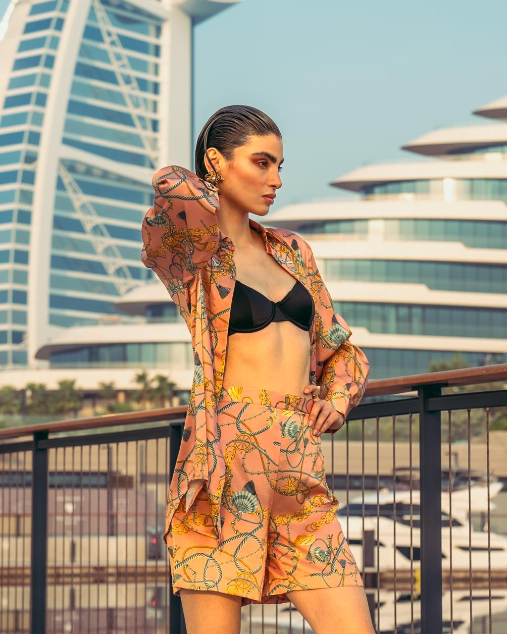 Sirene pink silk set