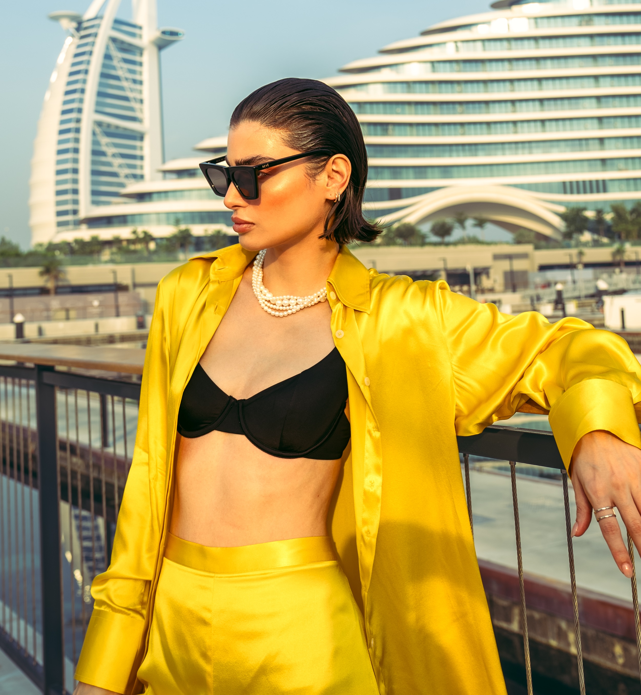 Golden yellow silk set