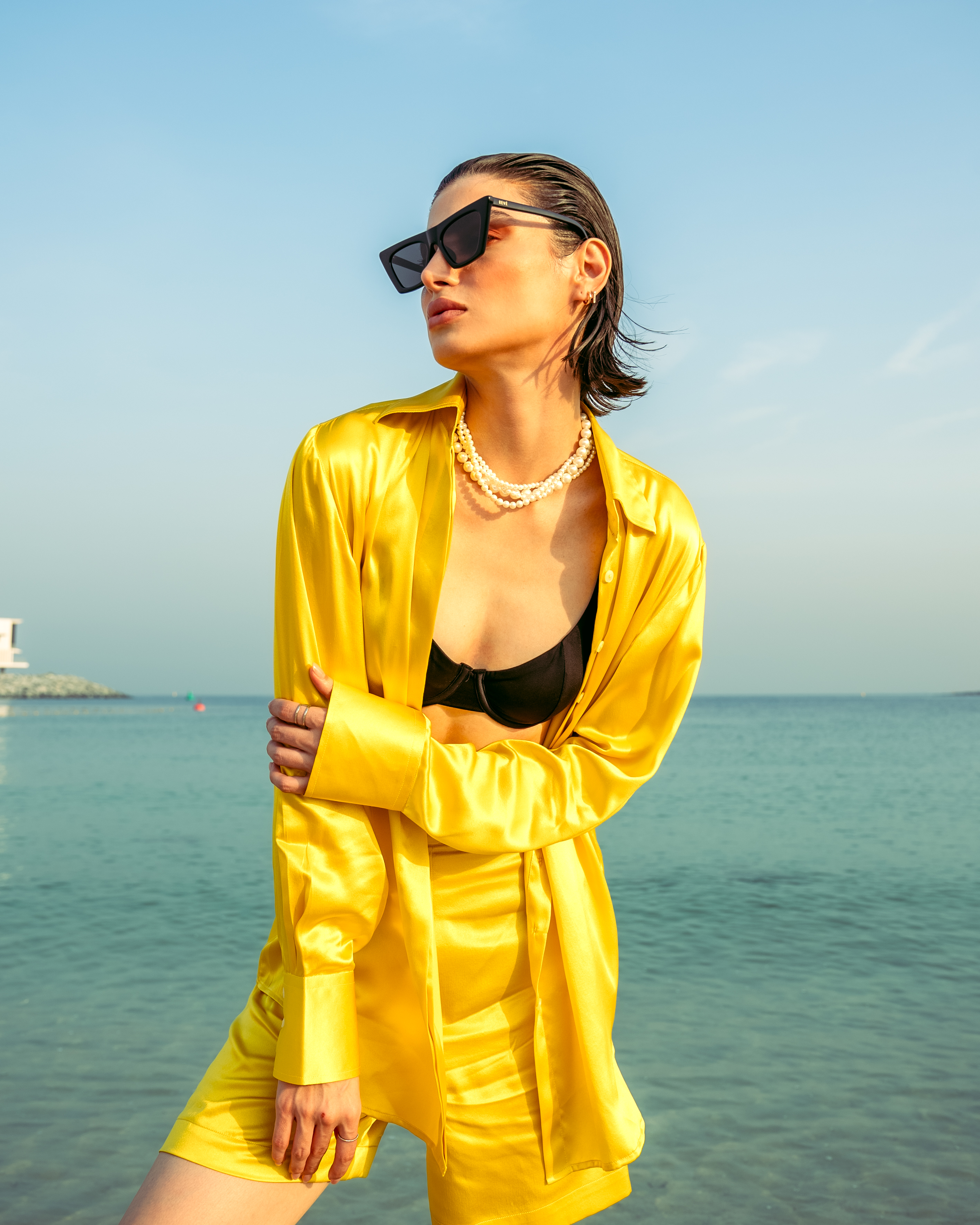 Golden yellow silk set
