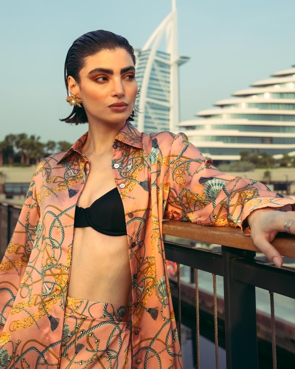 Sirene pink silk set