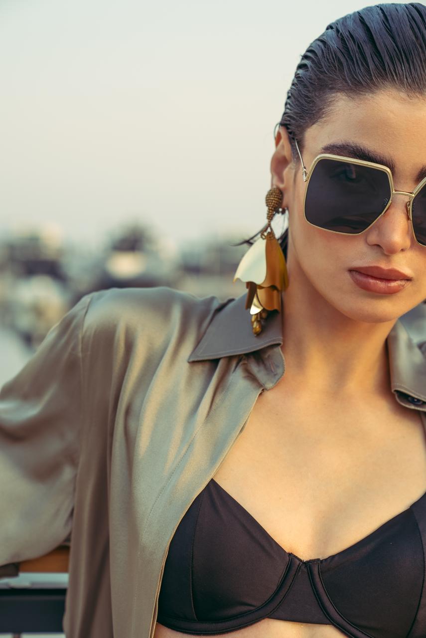 Golden brown silk set